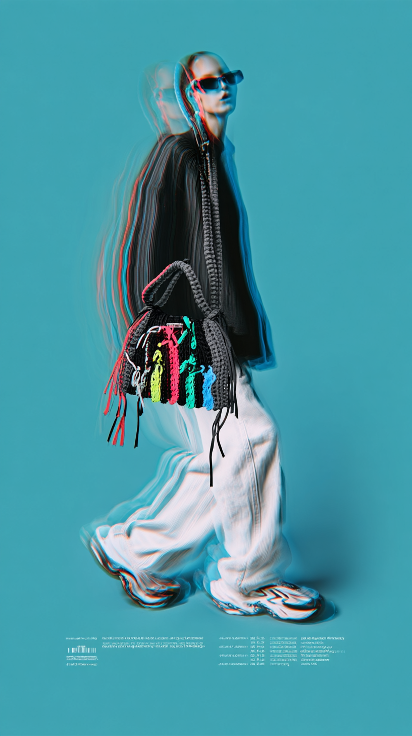 Handgehäkelte nachhaltige Boho Tasche - Lumière Édition – Bild 13