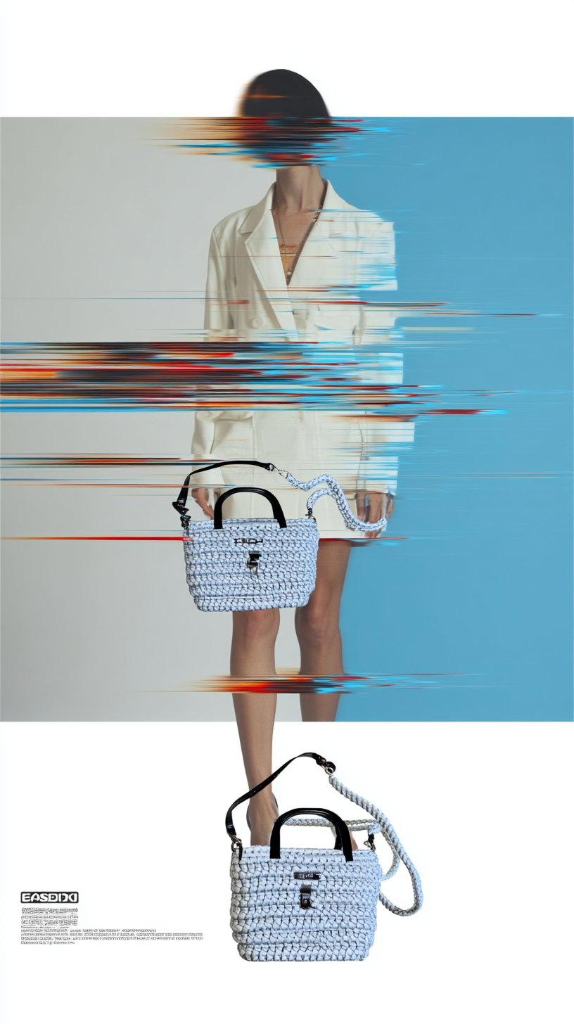 Mini Häkeltasche handmade Mira mini aus Polyestergarn in Grau oder Weiß – Bild 6