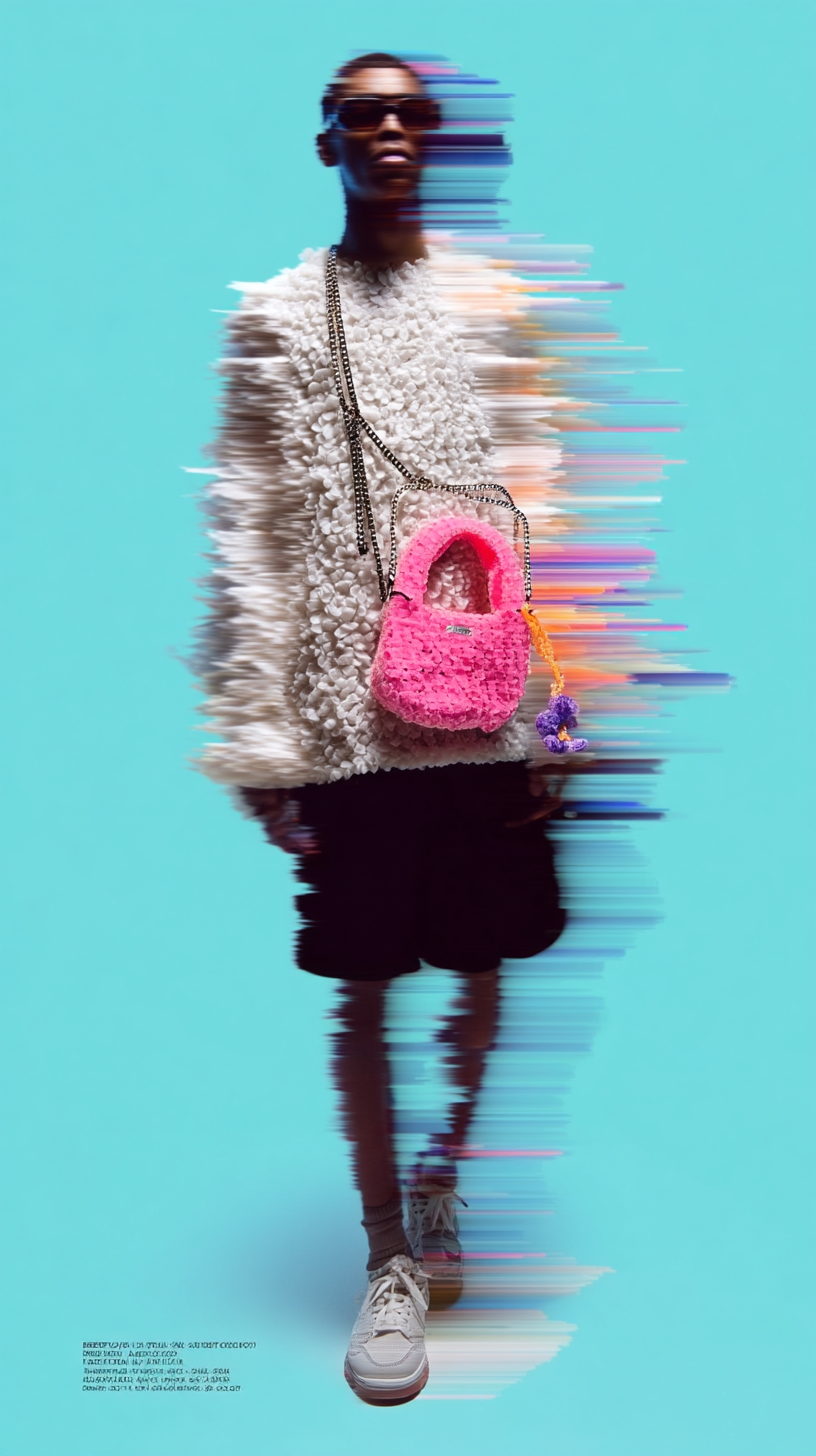 Chenille Mini Bag Clinté – handgehäkelte Tasche mit Kette. – Bild 18
