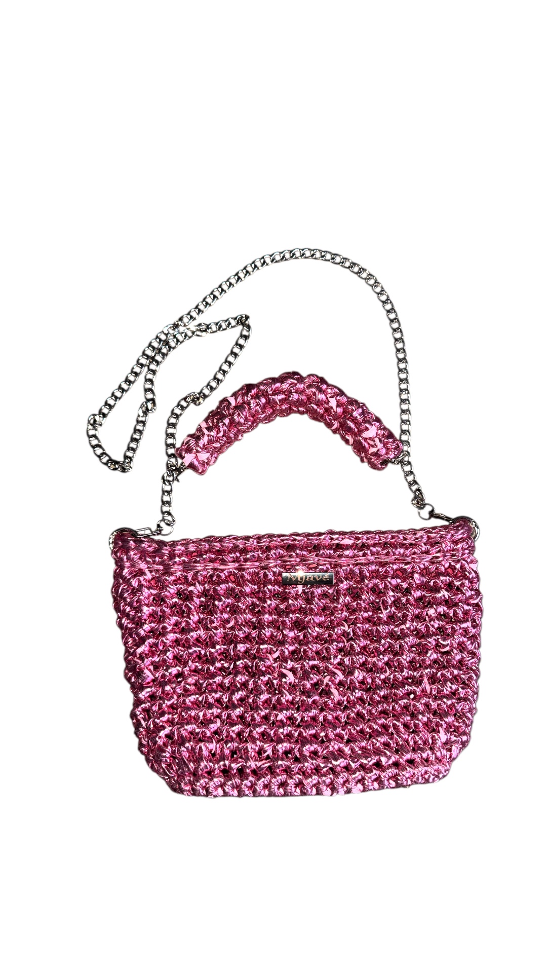 Gehäkelte Metallic Tasche aus T-Shirt Garn – handgemacht & stilvoll - Twyn. – Bild 6