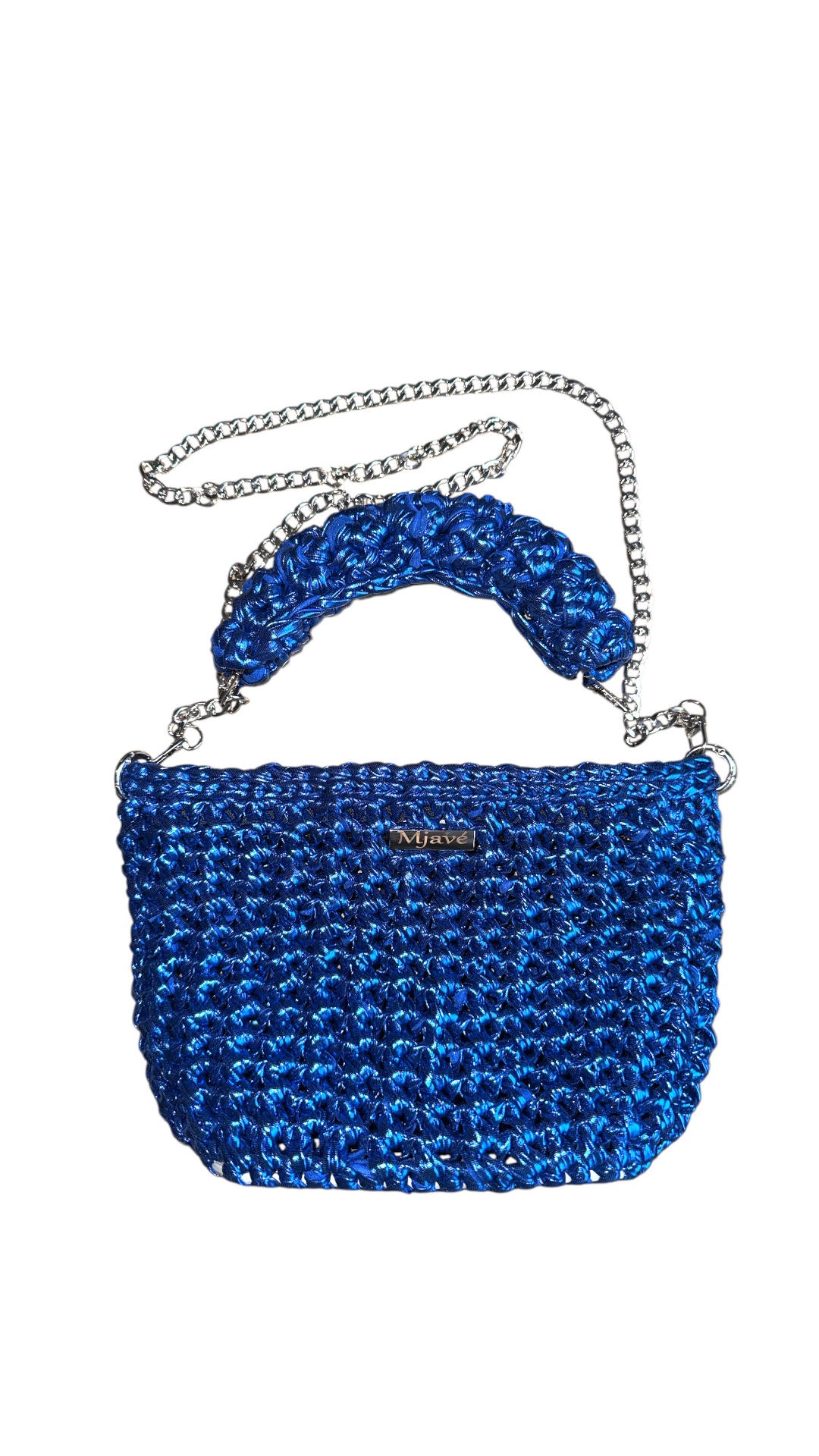 Gehäkelte Metallic Tasche aus T-Shirt Garn – handgemacht & stilvoll - Twyn. – Bild 7