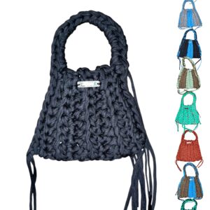 Handgehäkelte nachhaltige Handtasche modern 3 in 1 NALA