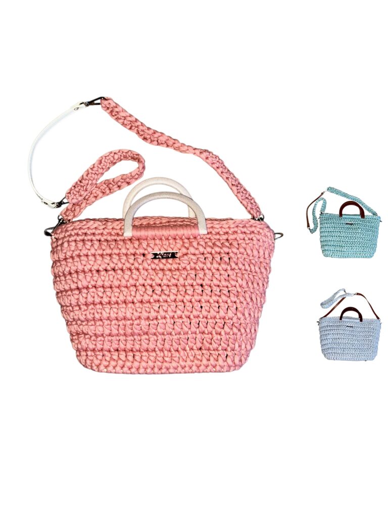 handgefertigte gehäkelte Tasche - modern weich 100% Mjavé
