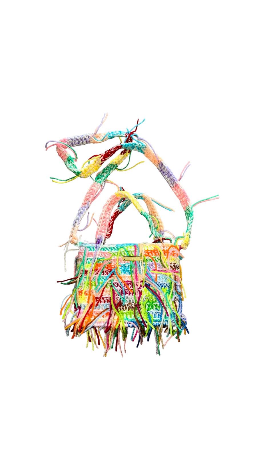 Boho Häkeltasche mit Fransen, handgemacht - SARI – Bild 3