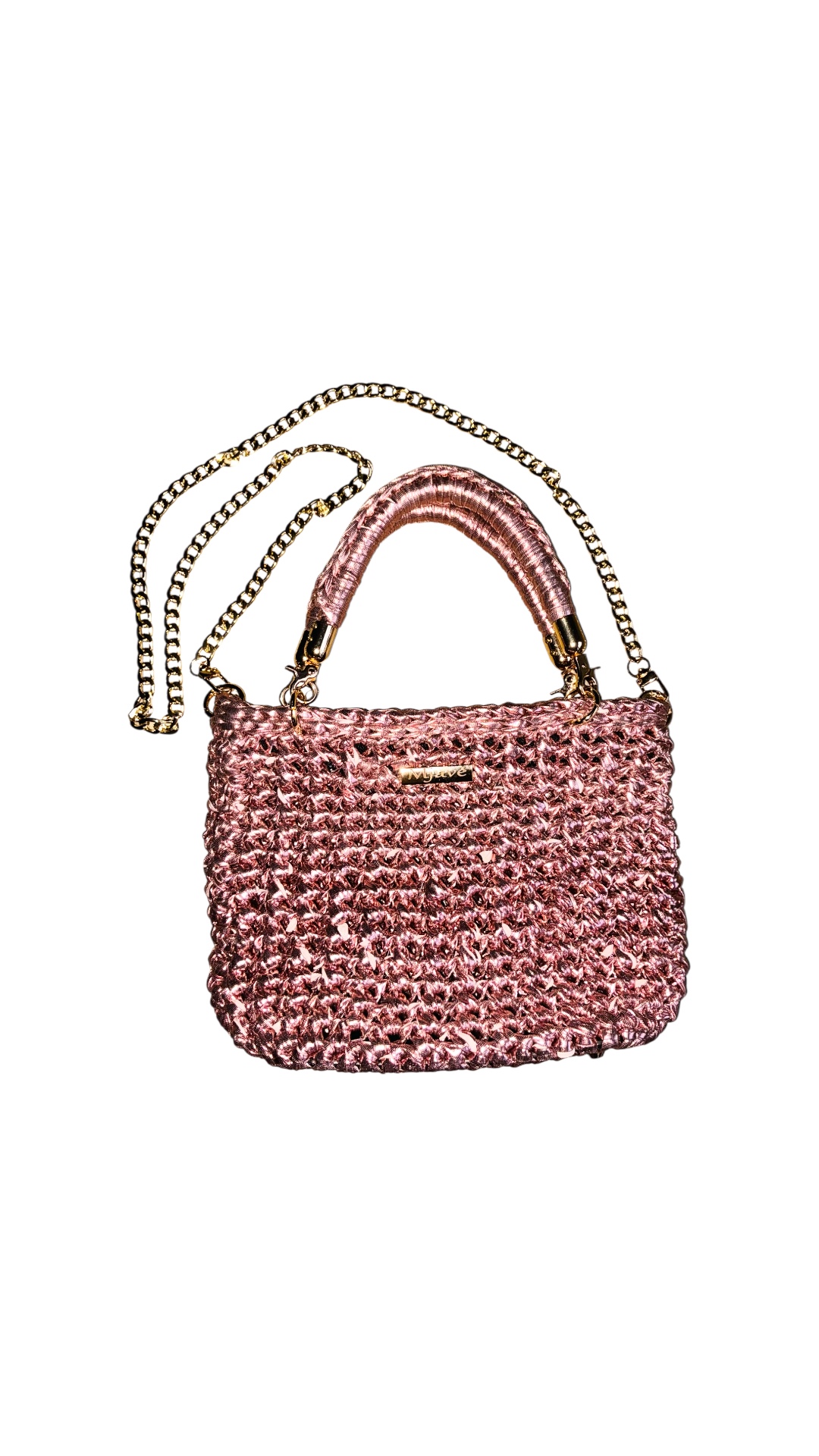 Gehäkelte Metallic Tasche aus T-Shirt Garn – handgemacht & stilvoll - Twyn. – Bild 10