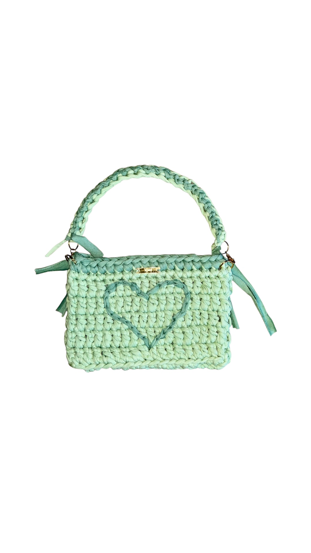 handgefertigte mint Boho Statement Tasche von MJAVÉ