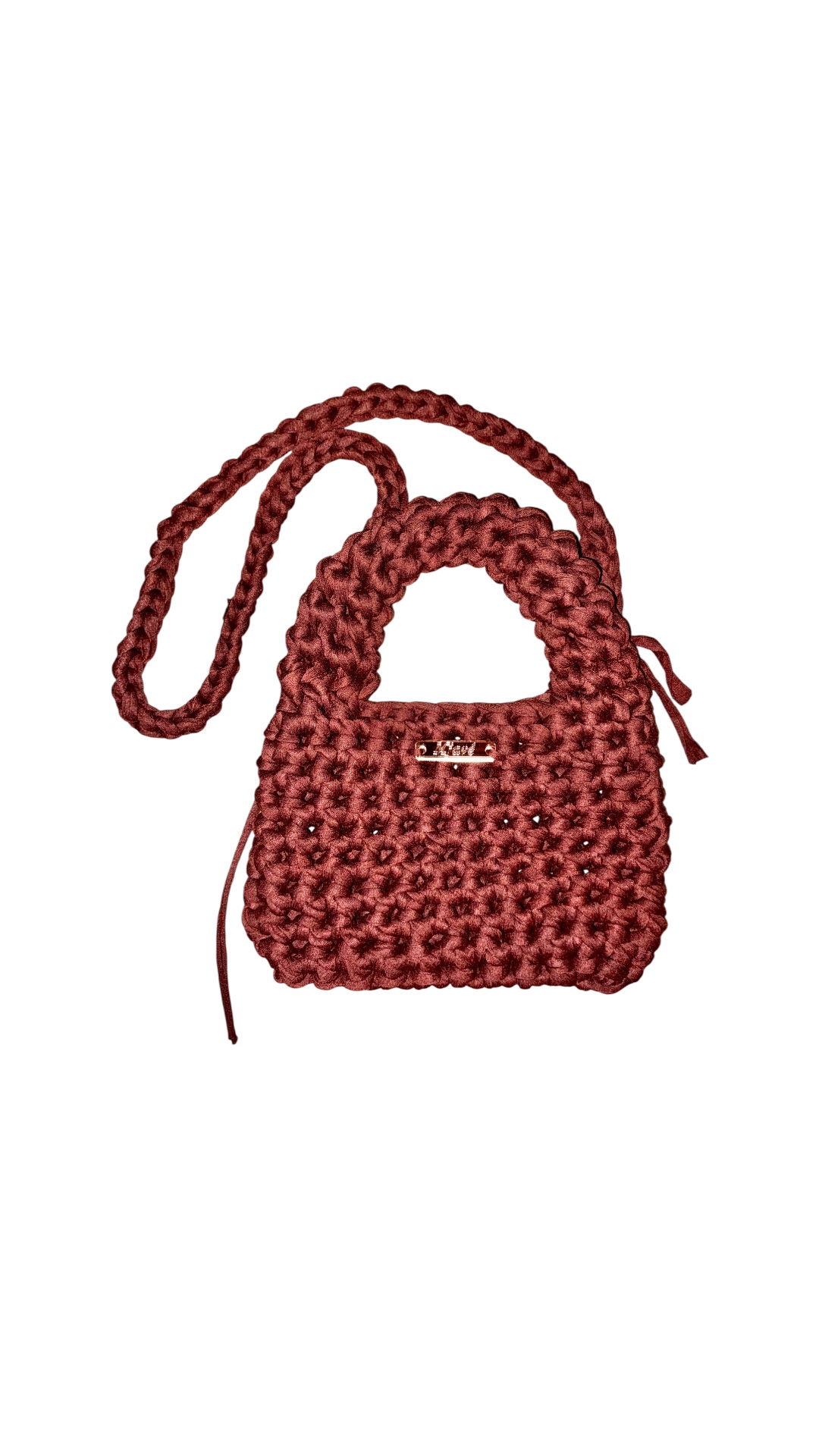 Boho Handtasche aus recyceltem Garn mit verstellbarem Gurt
