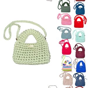 Handgehäkelte Handtasche, recycelt & nachhaltig, aus T-Shirt-Garn, Boho, Wunschfarbe, Geschenk für Frauen