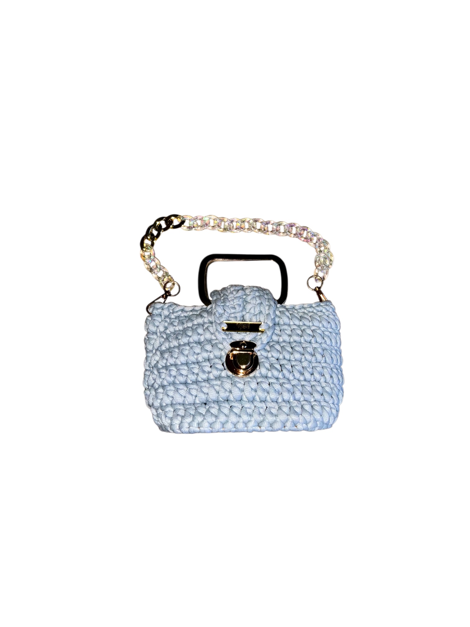 Mini Häkeltasche handmade Mira mini aus Polyestergarn in Grau oder Weiß – Bild 13