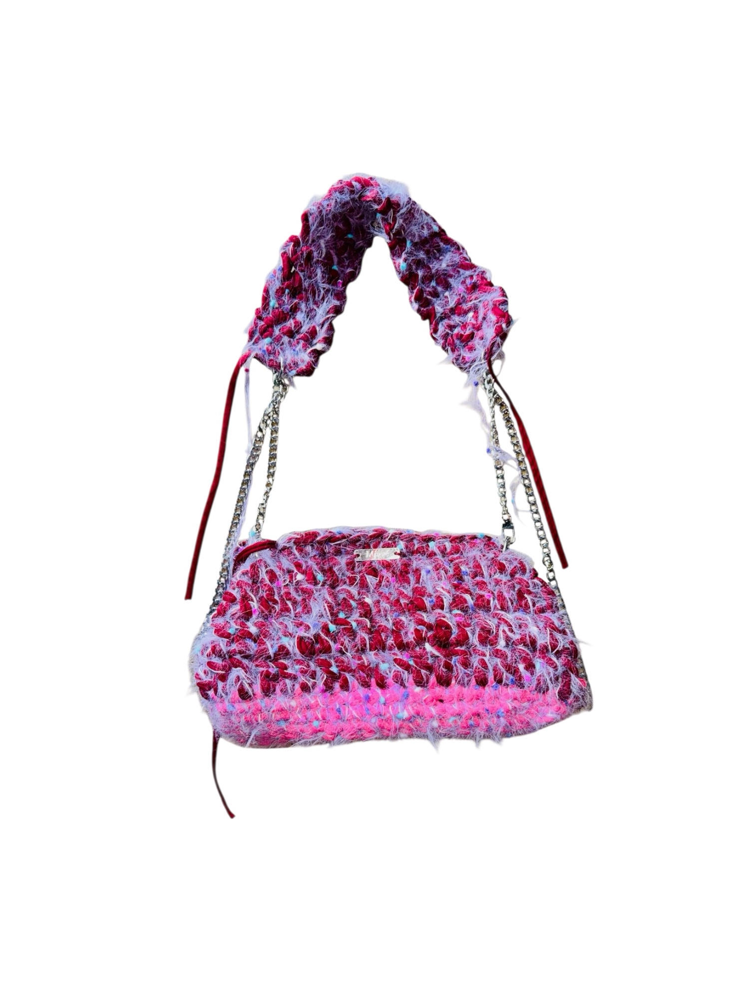 Stylische Crochet Bag im Boho Stil Fray in rosa