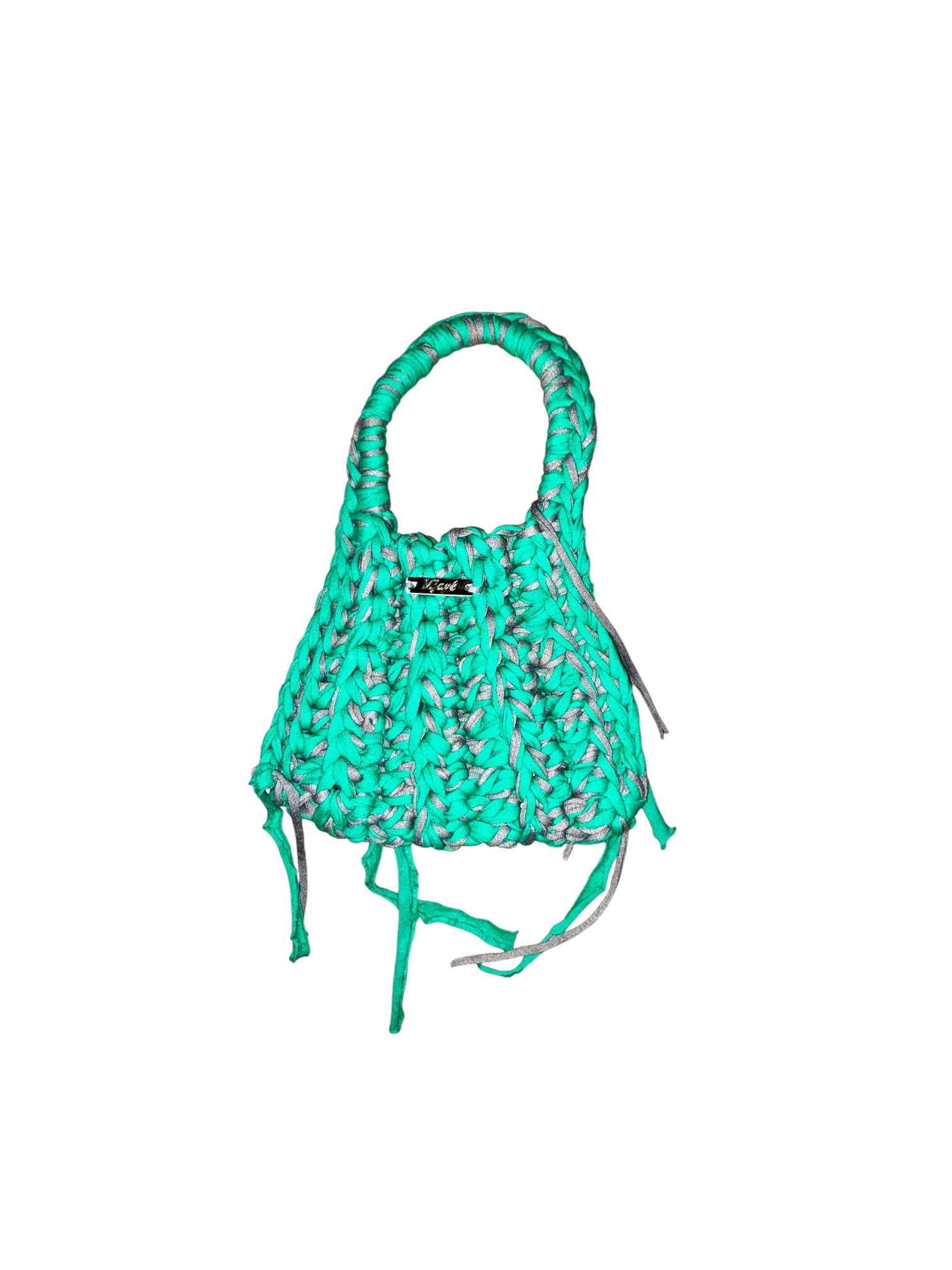 Handgehäkelte nachhaltige Handtasche aus recyceltem Textilgarn - NALA – Bild 20