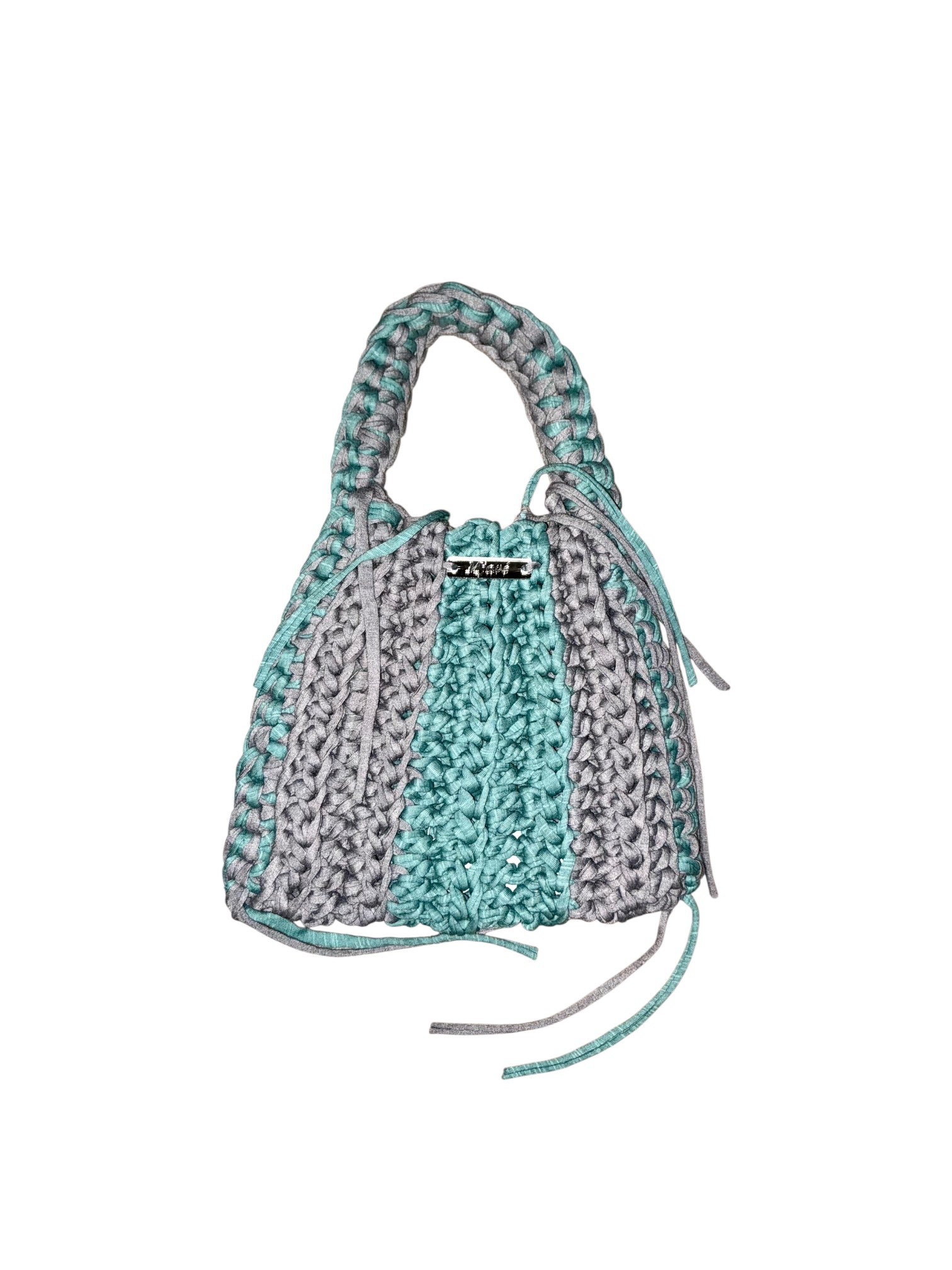 Handgehäkelte nachhaltige Handtasche aus recyceltem Textilgarn - NALA – Bild 17
