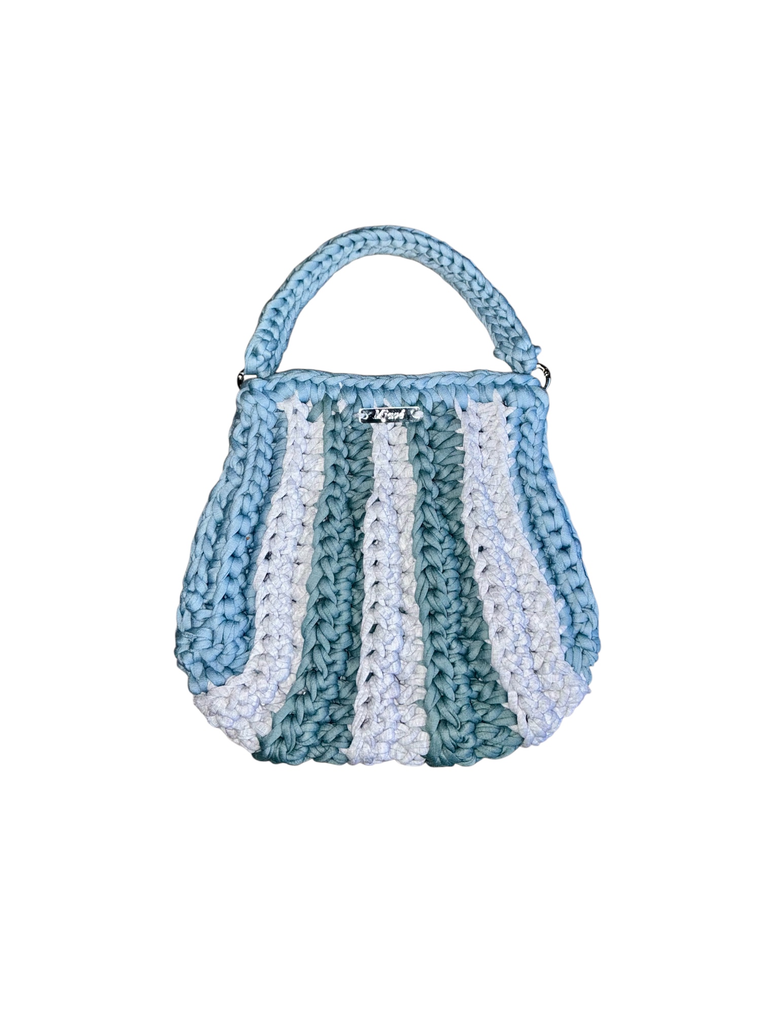 Nachhaltige Häkeltasche handmade aus recyceltem T-Shirt-Garn - ARIEL. – Bild 5