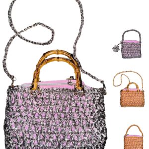 Mini Raffia Tasche Taschenanhänger Handgemacht Charm Geschenk für Frauen Stylisch Leicht Sommer Accessoire