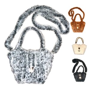 Teddy-Tasche Damen, flauschig, handgemacht, Kunstfell-Optik, Shopper, Wintertasche, Geschenkidee, Furré Édition