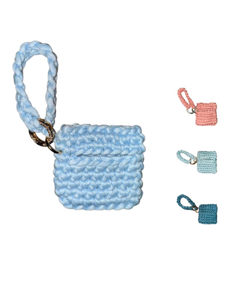 AirPods Hülle gehäkelt – Taschenanhänger 100% Boho modern