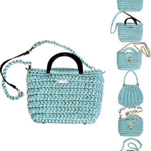 Häkel-Handtasche in Mint, handgemacht, Boho, leicht, Einzelstück, Sommertasche, Geschenkidee für Frauen, Mjavé