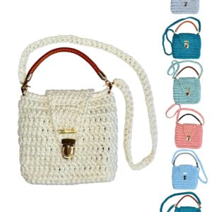 Handtasche Handgefertigt Polyestergarn Kunstlederboden abnehmbarer Gurt kleine Bohemia Umhängetasche Geschenk für Frauen