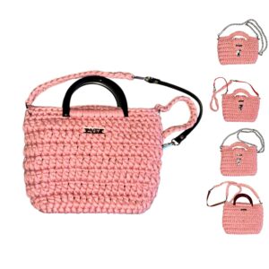 Boho Häkeltasche Altrosa, handgemacht, weich, Schultertasche, Umhängetasche, Einzelstück, Geschenkidee für Frauen