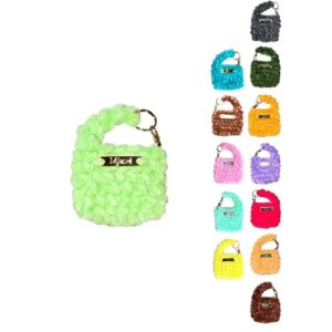 3-in-1 gehäkelte Schlüsselanhänger – Taschenanhänger - AirPods Hülle,  Perfektes Geschenk für Frauen/Männer aus Chenille-Glitzergarn