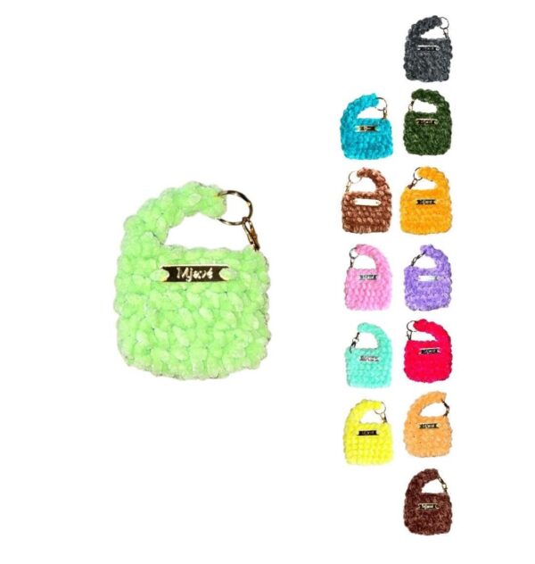 3-in-1 gehäkelte Schlüsselanhänger – Taschenanhänger - AirPods Hülle,  Perfektes Geschenk für Frauen/Männer aus Chenille-Glitzergarn