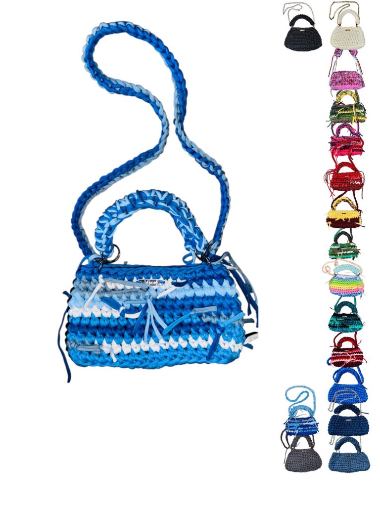 Gehäkelte Handtasche Boho aus 100% recyceltem Garn modern