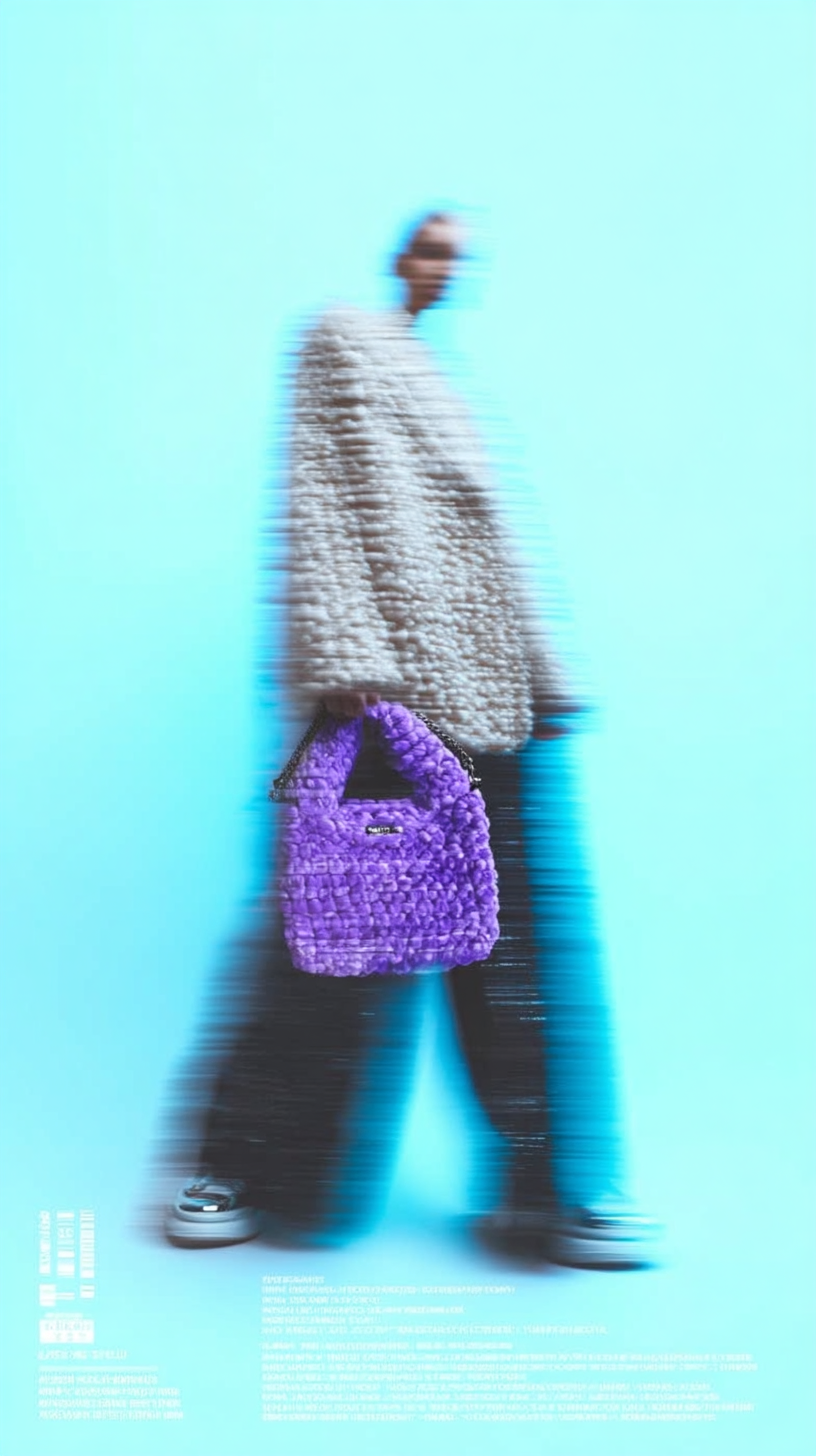 Chenille Mini Bag Clinté – handgehäkelte Tasche mit Kette. – Bild 10