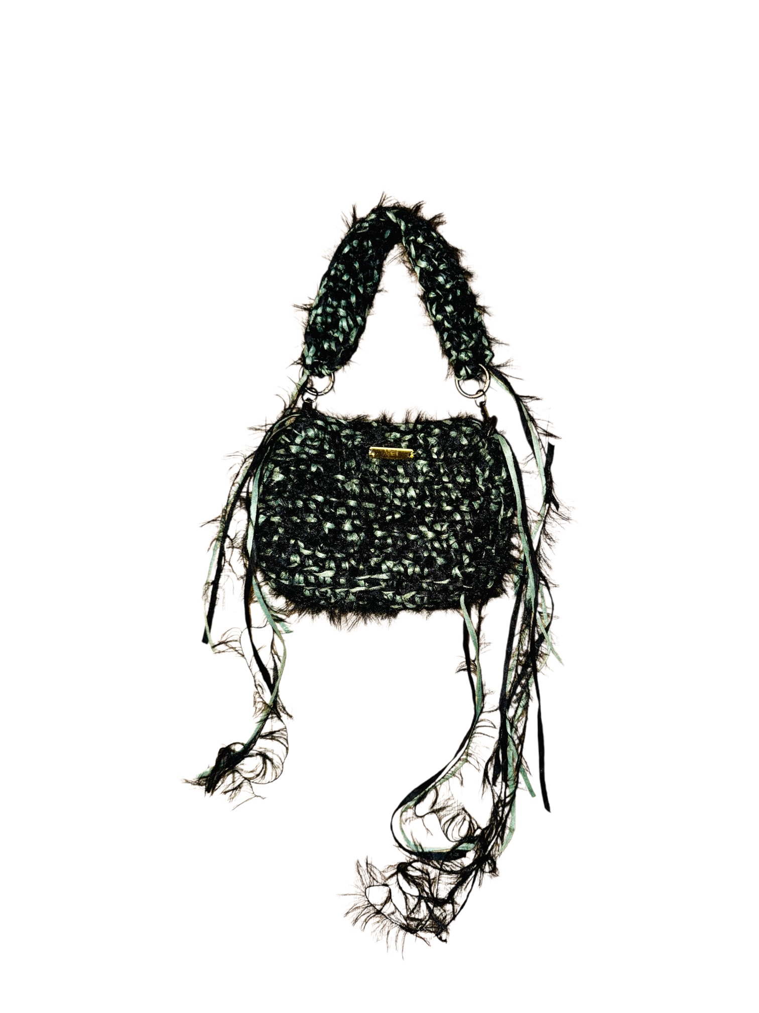 RAFYUM leichte Raffia Tasche Bag in Beige Grün handgefertigt