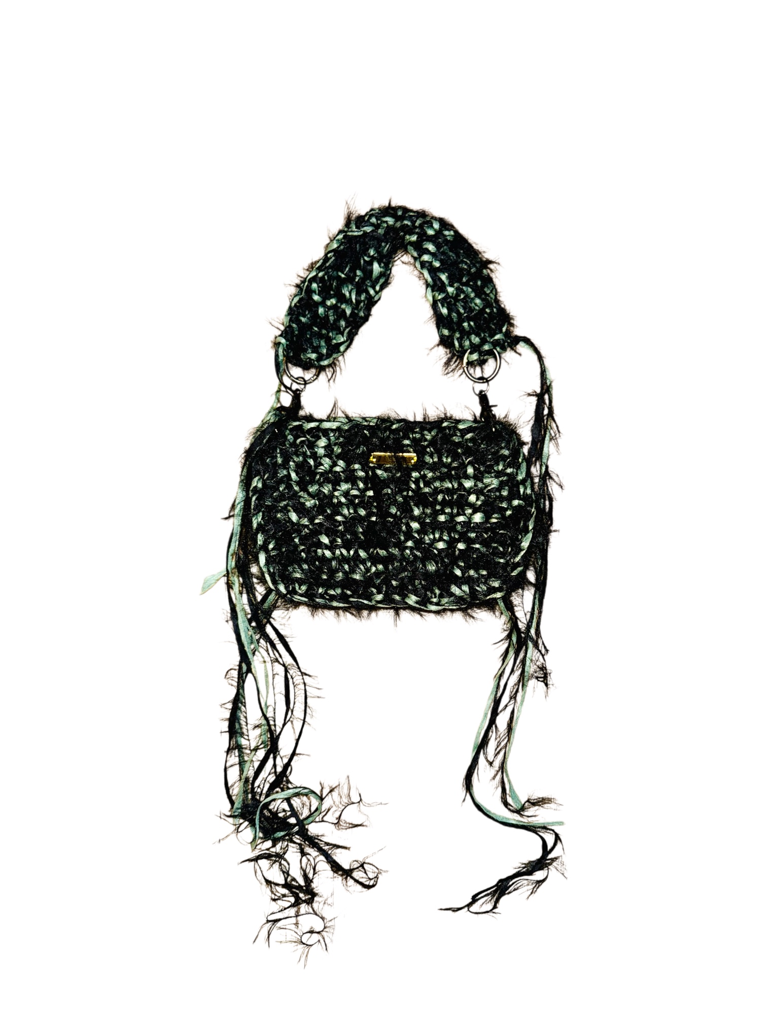 leichte Raffia Tasche Damen Sommertasche mit veganem Kunstpelz Akzent