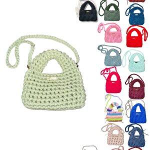 Nachhaltige handgehäkelte Handtasche für moderne Boho Looks in vielen Farben